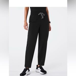 Figs Black High Waisted Sheridan - Relaxed Barrel Scrub Pant